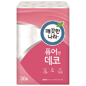 깨끗한나라)3겹 퓨어앤데코 화장지(30M×30롤)