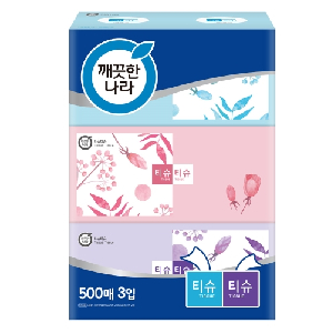 깨끗한나라)티슈티슈 미용티슈(500매×3입)