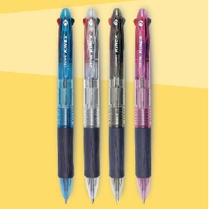 크라운)키넥스3색볼펜(블루바디/0.7mm)