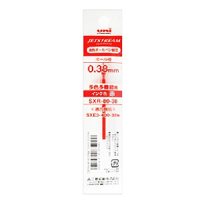 미쯔비시)제트스트림 다색볼펜 리필(SXR-80-38/0.38mm/적)-다스(10개입)