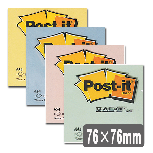 3M)포스트-잇(654/노랑/76*76mm)-갑(20개입)