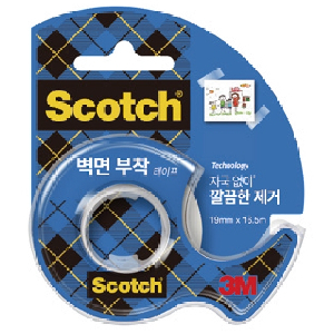 3M)스카치 벽면 부착용 테이프(183/19mmx16.5m)