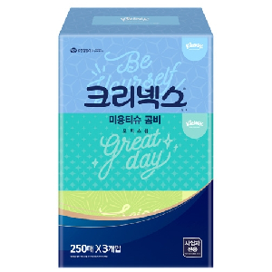 크리넥스)사각티슈(미용티슈/250콤비/250매×3개)
