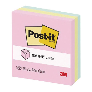 3M)포스트-잇 노트(654 큐브/파스텔 3색)