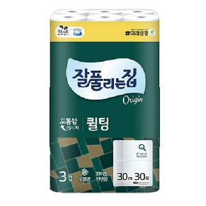 ★할인_미래생활)잘풀리는집 3겹 퀼팅 화장지(30M×30롤)