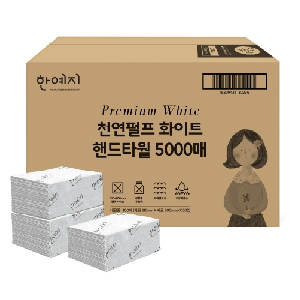 한예지)천연펄프 화이트 핸드타올 5000매