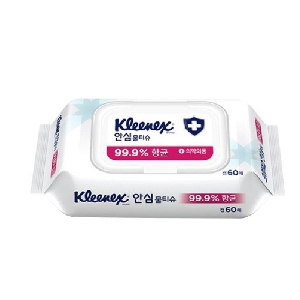 유한킴벌리)크리넥스 안심 물티슈(캡형/60매)