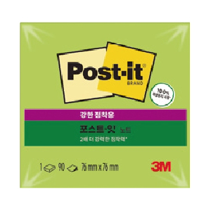 3M)포스트-잇 강한점착용(654-SSN/새싹그린/76*76mm)