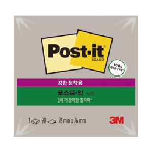 3M)포스트-잇 강한점착용(654-SSN/그레이/76*76mm)