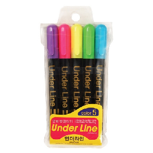 문화)언더라인 형광펜 5색세트