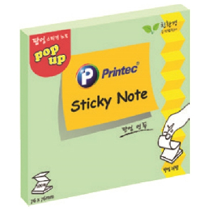 프린텍)스티키노트 팝업리필(그린/76*76/P7676G)