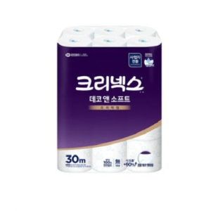유한킴벌리)45178 데코&amp;소프트 화장지 무향 3겹 30mx24롤