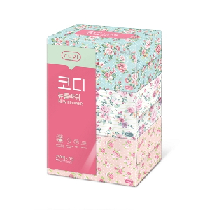 쌍용)코디 뉴플라워 각티슈(250매*3개/SET)-박스(8세트/24개입)