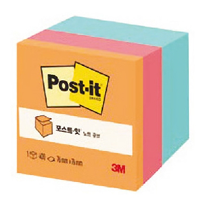 3M)포스트-잇 노트(큐브 3색/NO,PR,AQ/오렌지)