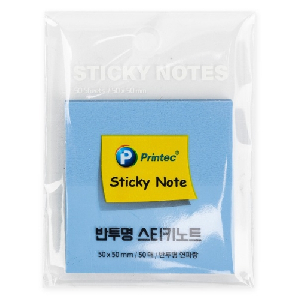 프린텍)반투명 스티키노트(파랑/50*50/50매)/CL5050B
