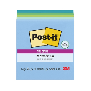 3M)포스트-잇 강한점착용 컬렉션팩(654-5SST/오아시스)