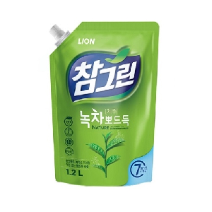 라이온)참그린 주방세제 녹차뽀드득 리필 1.2L
