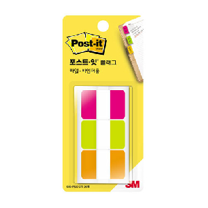 3M)포스트-잇 플래그 파일,바인더용(N686-PGO/인덱스탭/3색)