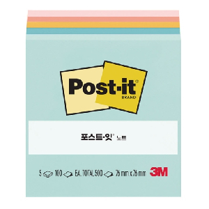 3M)포스트-잇 노트큐브 컬렉션팩(654-5/비치사이드카페/76*76mm)