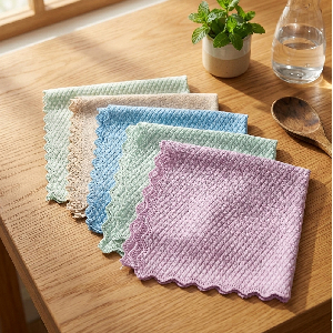 극세사 격자 세척 행주 30cmX40cm 컬러 랜덤 5장