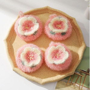거품가득한 벚꽃 수세미 4P 아크릴 수세미