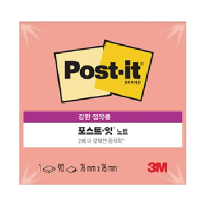 3M)포스트-잇 강한점착용(654-SSN/베이비핑크/76*76mm)