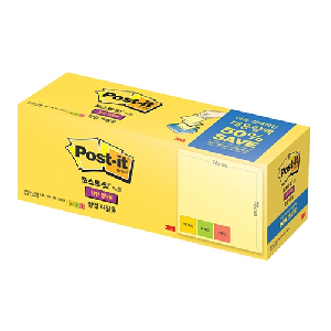 3M)포스트-잇 강한점착용 팝업리필(KR330-20A 대용량팩/노랑,그린,딥핑크)