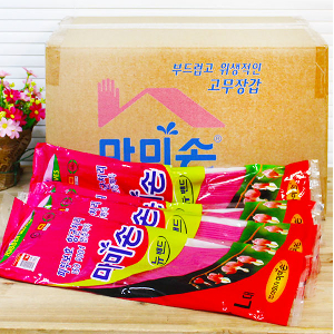 (BOX)마미손 고무장갑 뉴밴드 L 핑크 100켤레
