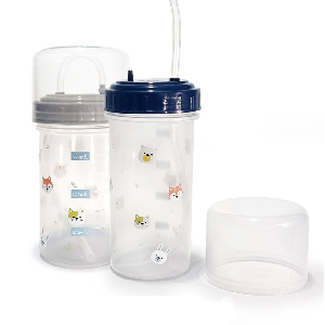 실리콘 빨대물병 500ml 애니멀