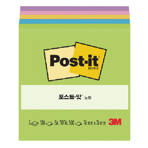3M)포스트-잇 노트큐브 컬렉션팩(654-5AU/플로랄판타지/76*76mm)