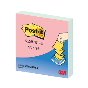 3M)포스트잇 팝업리필용(KR-330/러블리핑크, 애플민트)