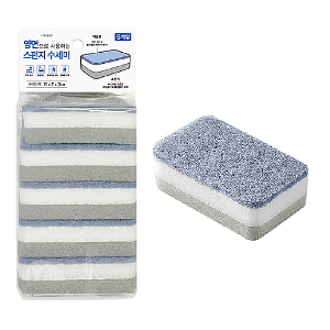 양면 스펀지 수세미 5P