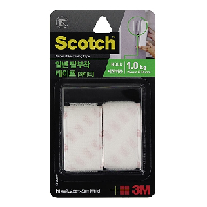 3M)스카치 일반형 탈부착 테이프 (2.5cm x 30cm 1쌍) 화이트
