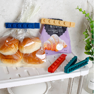 블럭 과자 봉지 봉투 밀봉집게 밀폐 클립 집게 4개입