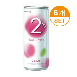 롯데 2% 부족할때 복숭아맛 (240ml,6캔/SET)