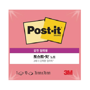 3M)포스트-잇 강한점착용(654-SSN/핑크구아바/76*76mm)
