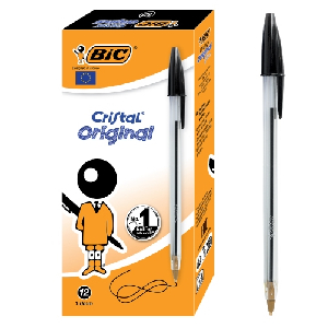 BIC)크리스탈볼펜(1.0mm/흑/12개입)-일시품절