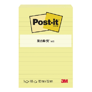 3M)포스트-잇 노트(660-L/노랑/라인/100매)